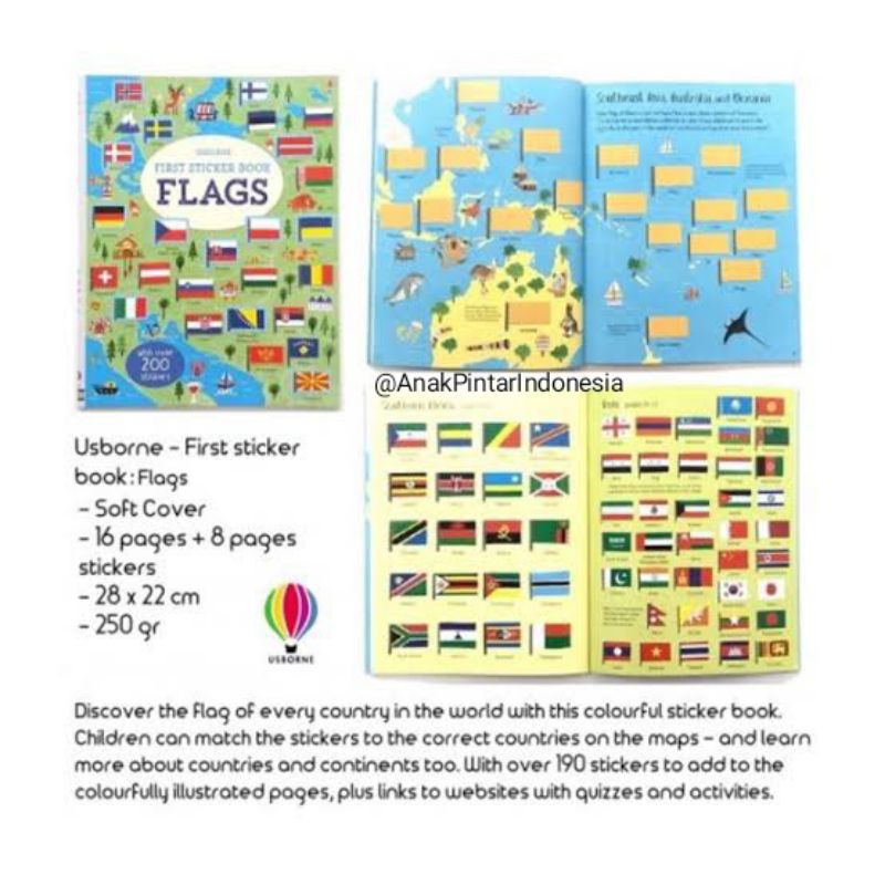 Jual USBORNE FIRST STICKER BOOK FLAGS ( A4-017 ) | Shopee Indonesia