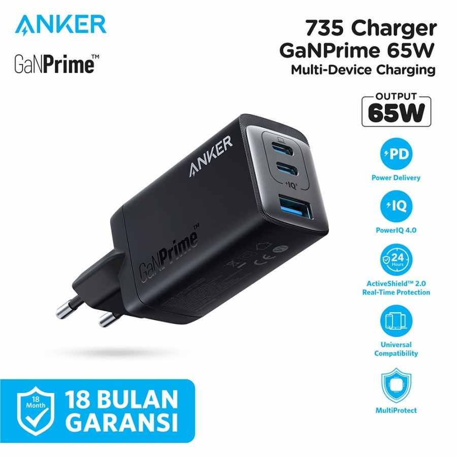 Wall Charger Anker 735 Charger GaNPrime 65W A2668