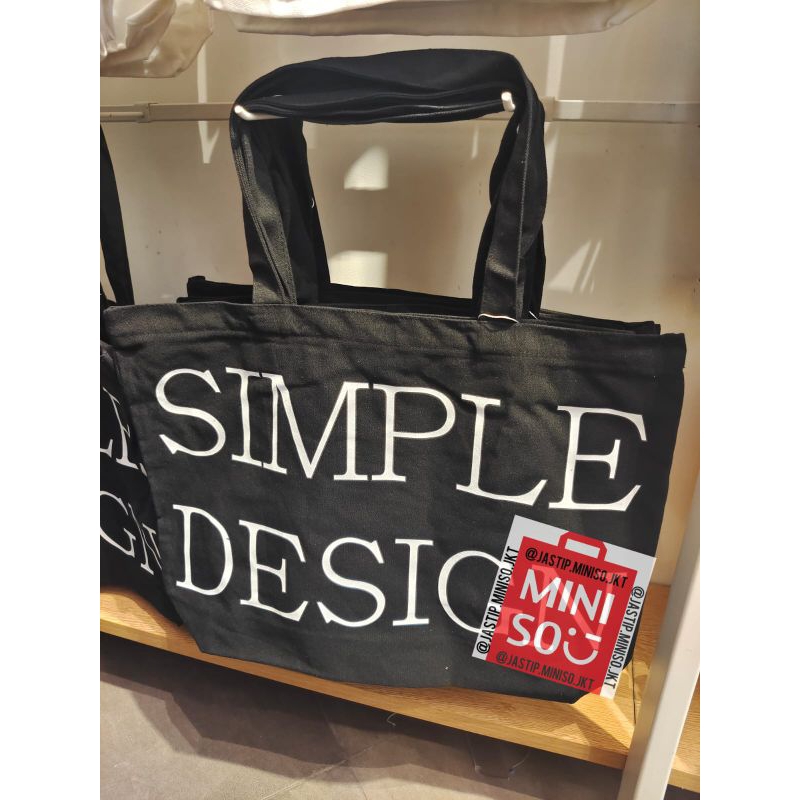 Tote bag miniso on sale kanvas