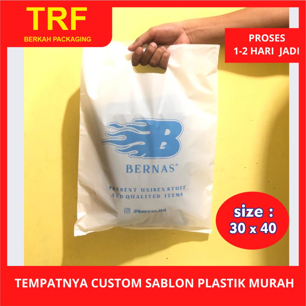 Jual Plong Hd 30x40 Custom Sablon Plastik Free Desain Shopee Indonesia 0399