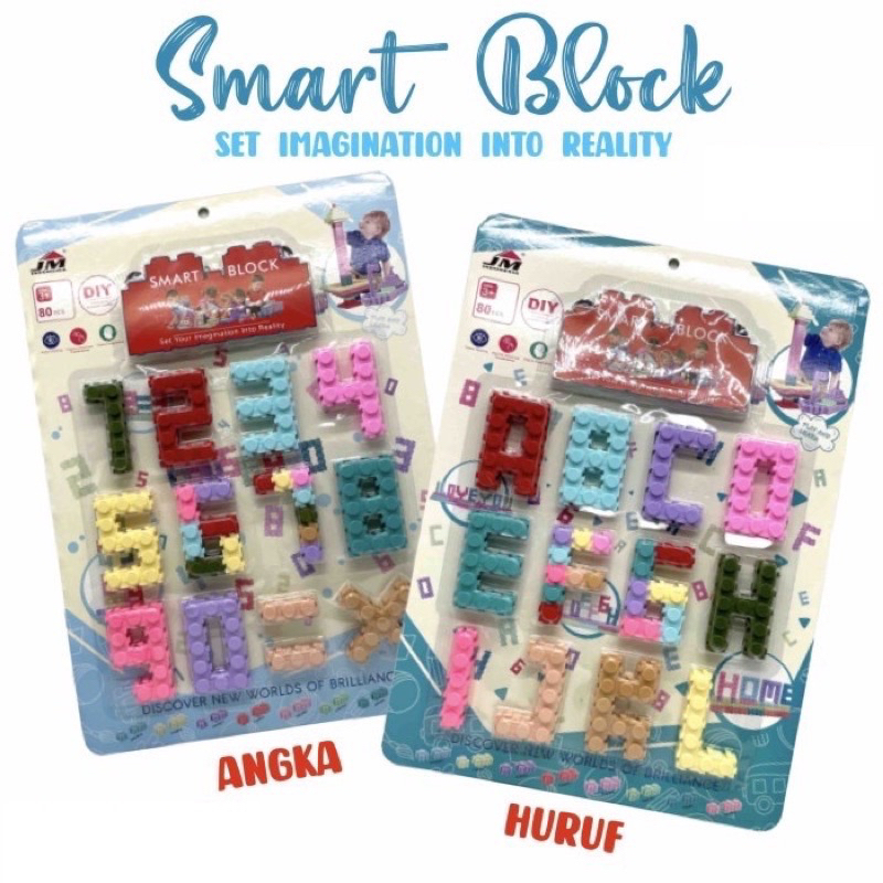 Jual MAINAN SUSUN BALOK HURUF ANGKA ALPHABET NUMBER BRICK BLOCK SMART ...
