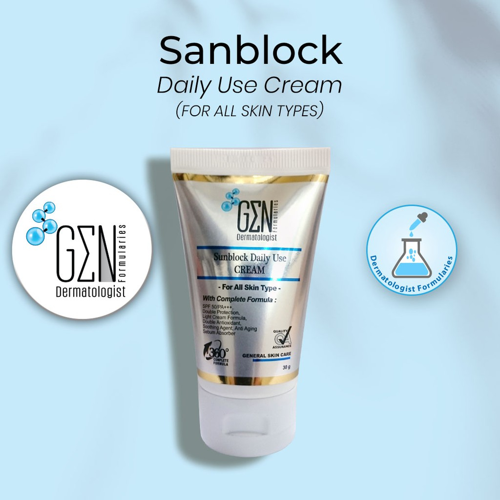 Jual GEN Sunblock Daily Use Cream & Water Resistant Cream ( For All ...
