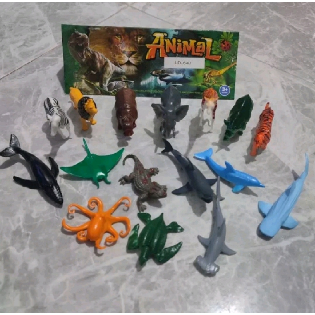 Jual Mainan Hewan Karet Isi 16 pcs LD 647 Murah Kemasan Kantong ...