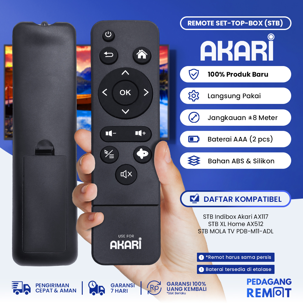 Jual Remot Remote STB XL Home Akari AX512 / Remote Set Top Box Android ...