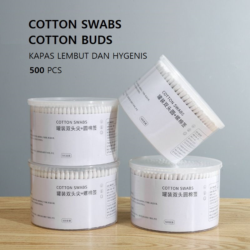 Jual Cotton Swabs Cotton Buds Isi 500PCS Kapas Lembut dan Bambu Elastis