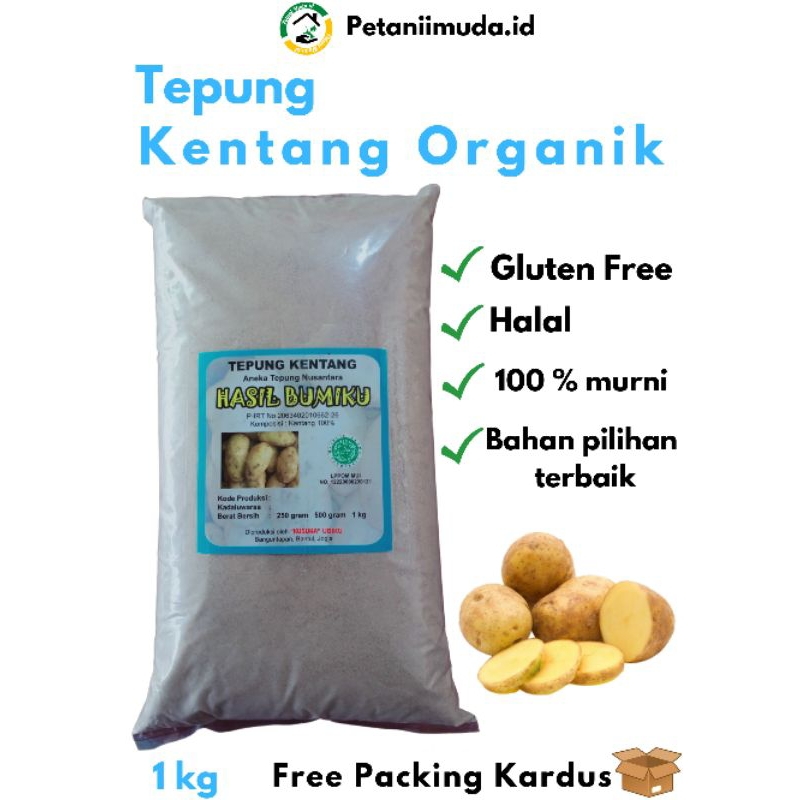 Jual Tepung Kentang Organik kemasan 1 KG/Tepung Kentang Murni kemasan 1
