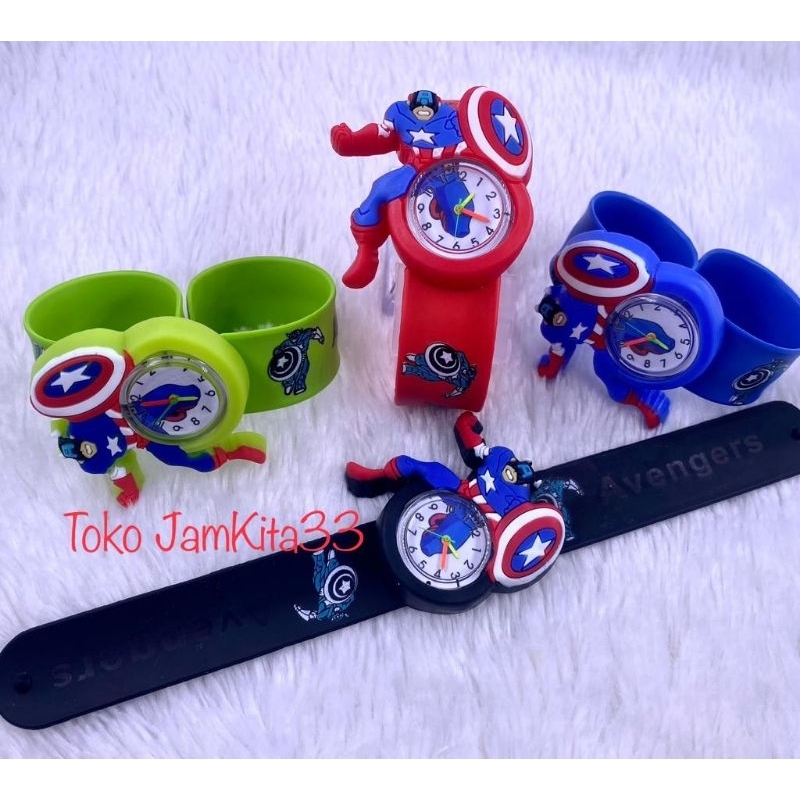 Jual JAM TANGAN ANAK TK/SD AVENGER SUPERHERO JARUM/ANALOG KEREN ...