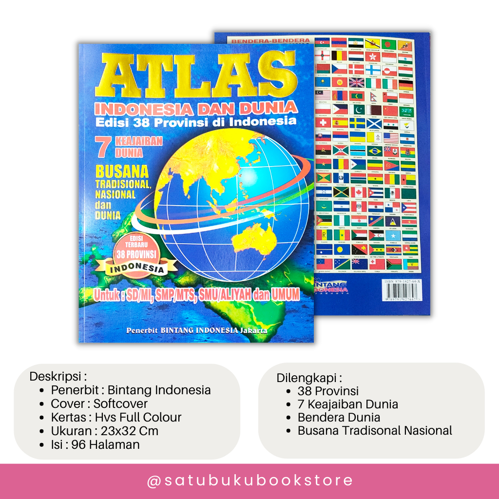 Jual Buku Atlas Terbaru - Buku Atlas Indonesia Dan Dunia Lengkap 38 ...