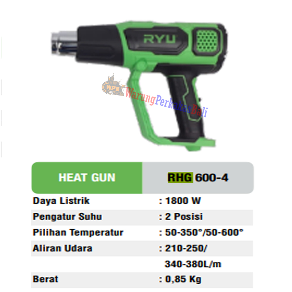 Jual RYU Heat Gun RHG 600-4 Hot Gun 1800 Watt Blower Pemanas Pasang ...