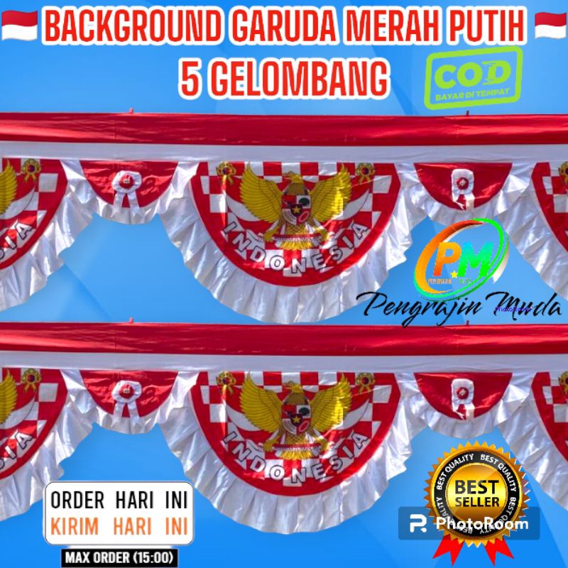 Jual Bendera Background Garuda 5 Gelombang Shopee Indonesia