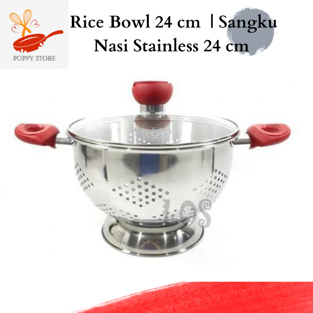 Jual Supra Rice Bolwl 24 Cm Tempat Nasi Stainless Sangku Nasi