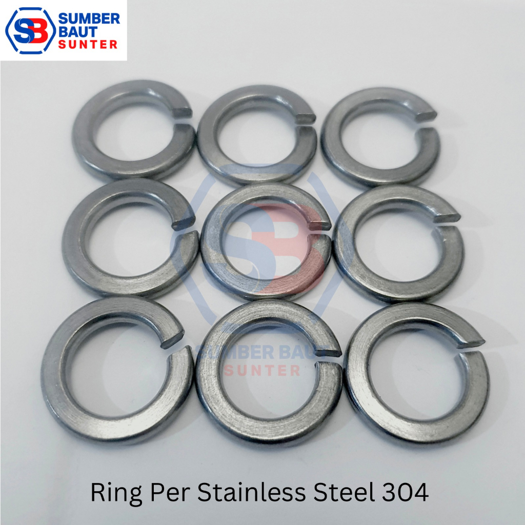 Jual M3 Ring Per Stainless Steel 304 WL Spring Lock Washer 3mm ISI 100 ...