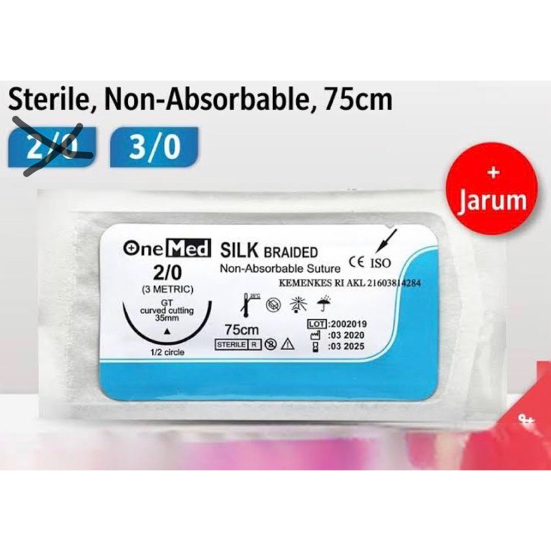 Jual Benang jahit bedah SILK 3/0 onemed sterile suture | Shopee Indonesia