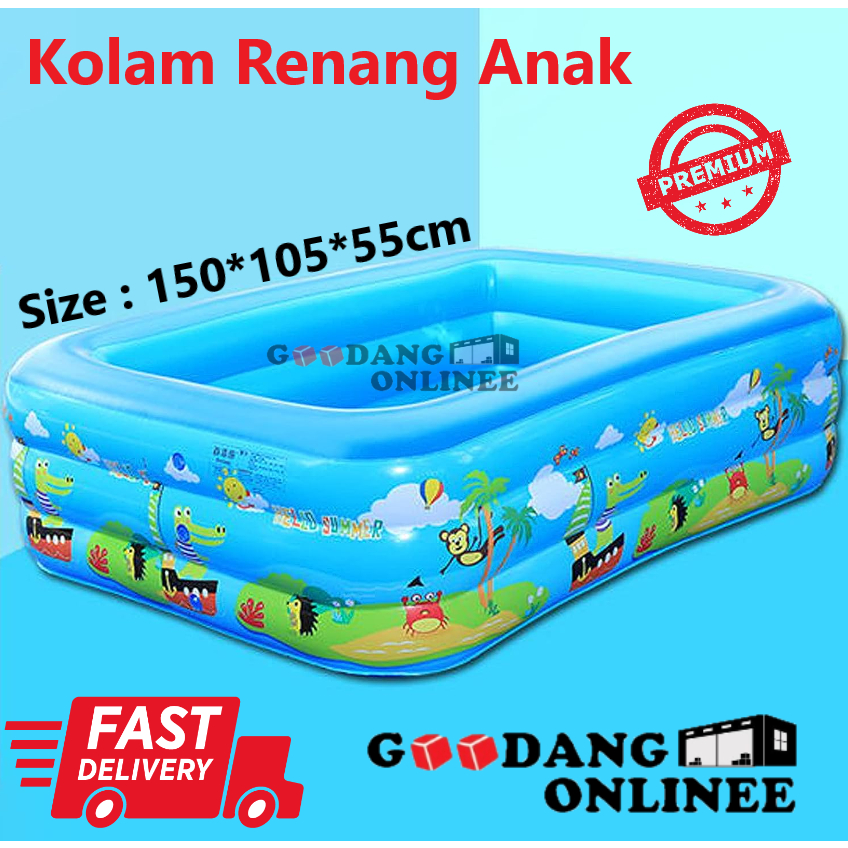 Jual COD 1.5M Kolam Renang Anak Jumbo Petak Karet Bahan Tebal Kolam ...