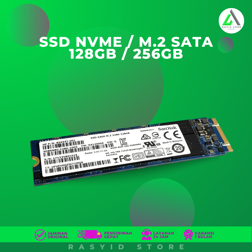 Jual SSD M.2 sata / NVMe SSD All merk 128GB / 256GB Second Performa