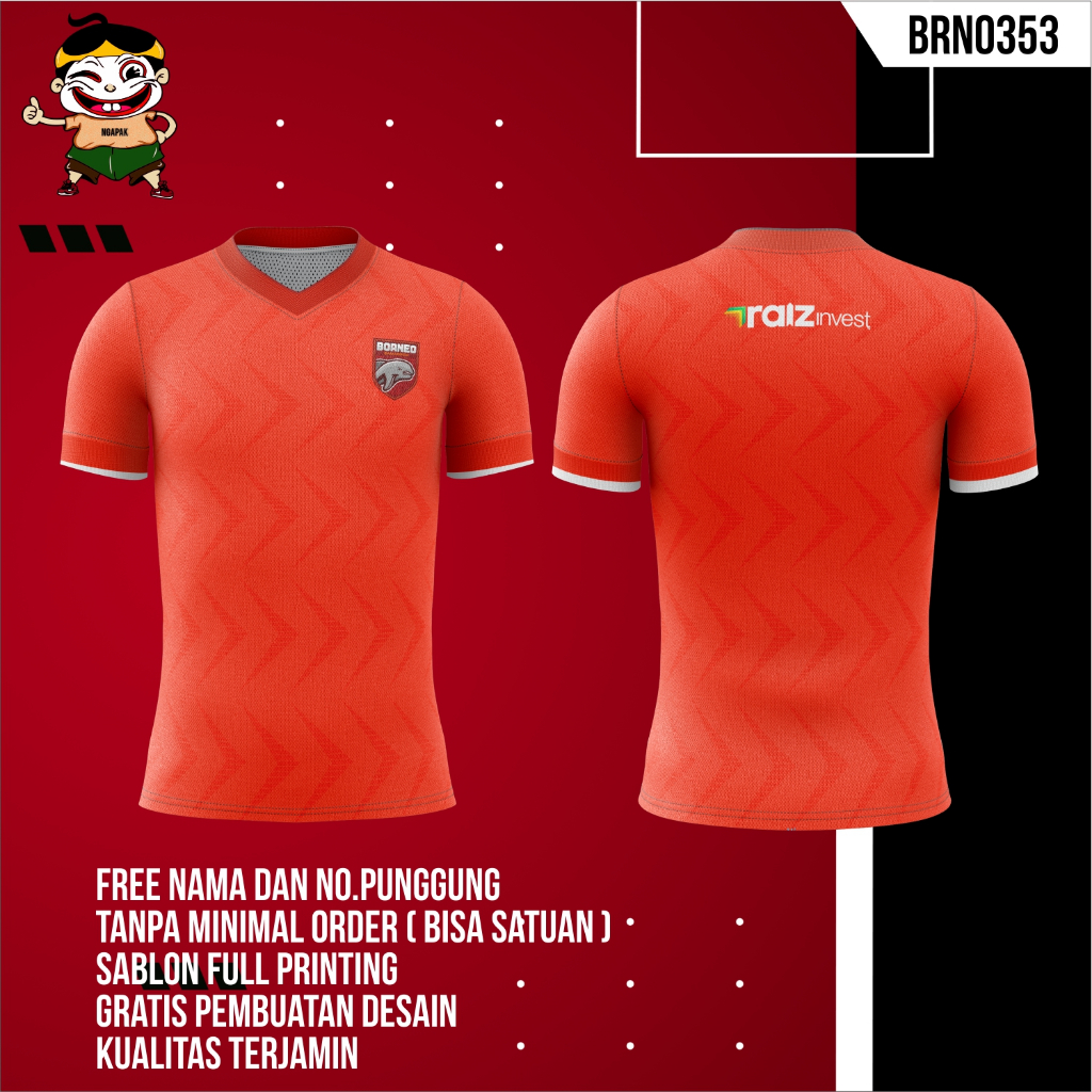 Jual JERSEY BOLA / JERSEY BORNEO HOME 2024 | FULL PRINTING, FREE ...