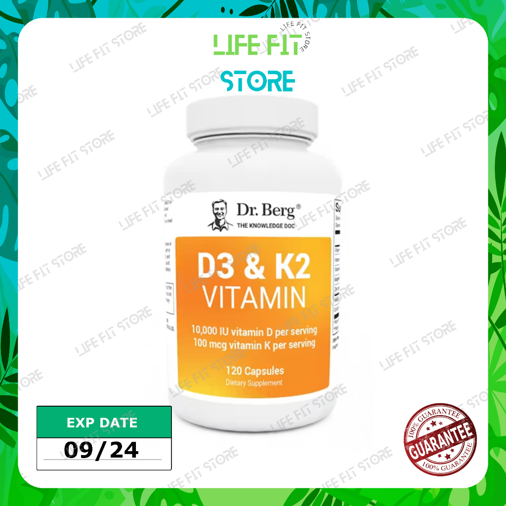 Jual Dr Berg Vitamin D3 K2 Vit D3 10000 IU K2 100 mcg MK7 isi 120