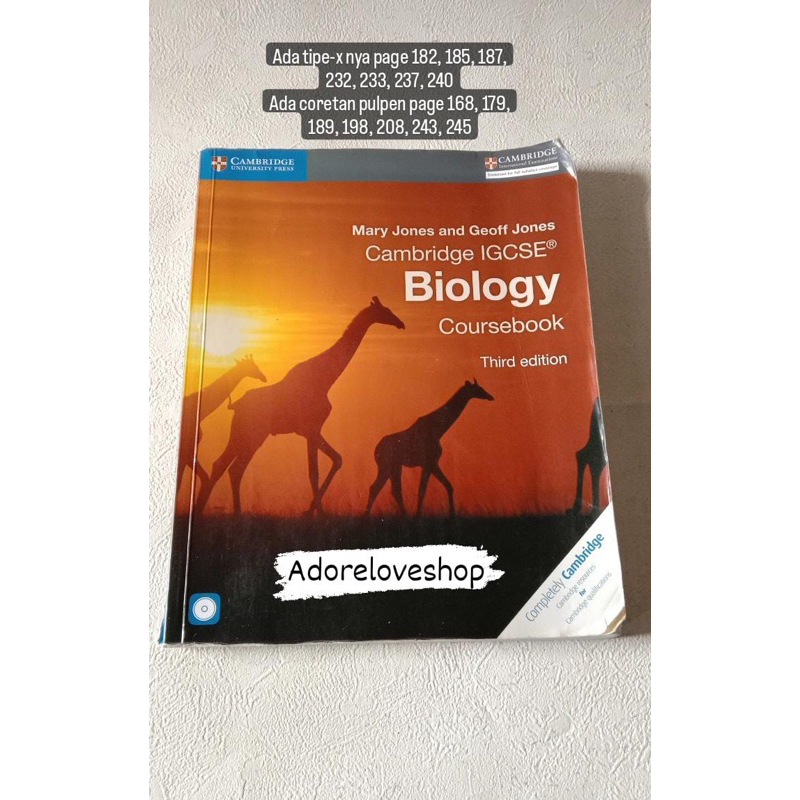 Jual Cambridge Igcse Biology Coursebook Third Edition Mary Jones Geof Jones Shopee Indonesia