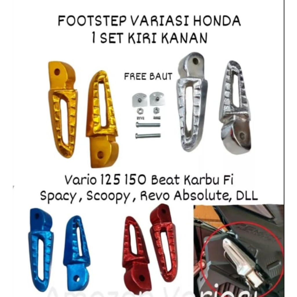 Jual Footstep / step warna belakang vario beat scoopy beat new scoopy ...