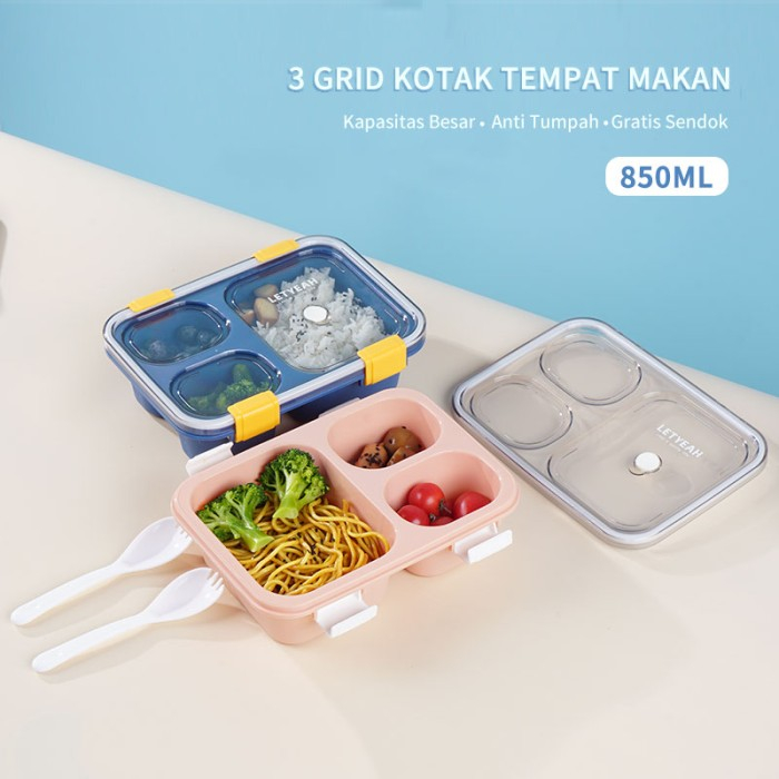 Jual Kotak Bekal Bersekat | Lunch Box | BPA Free | Anti Bocor | Shopee ...