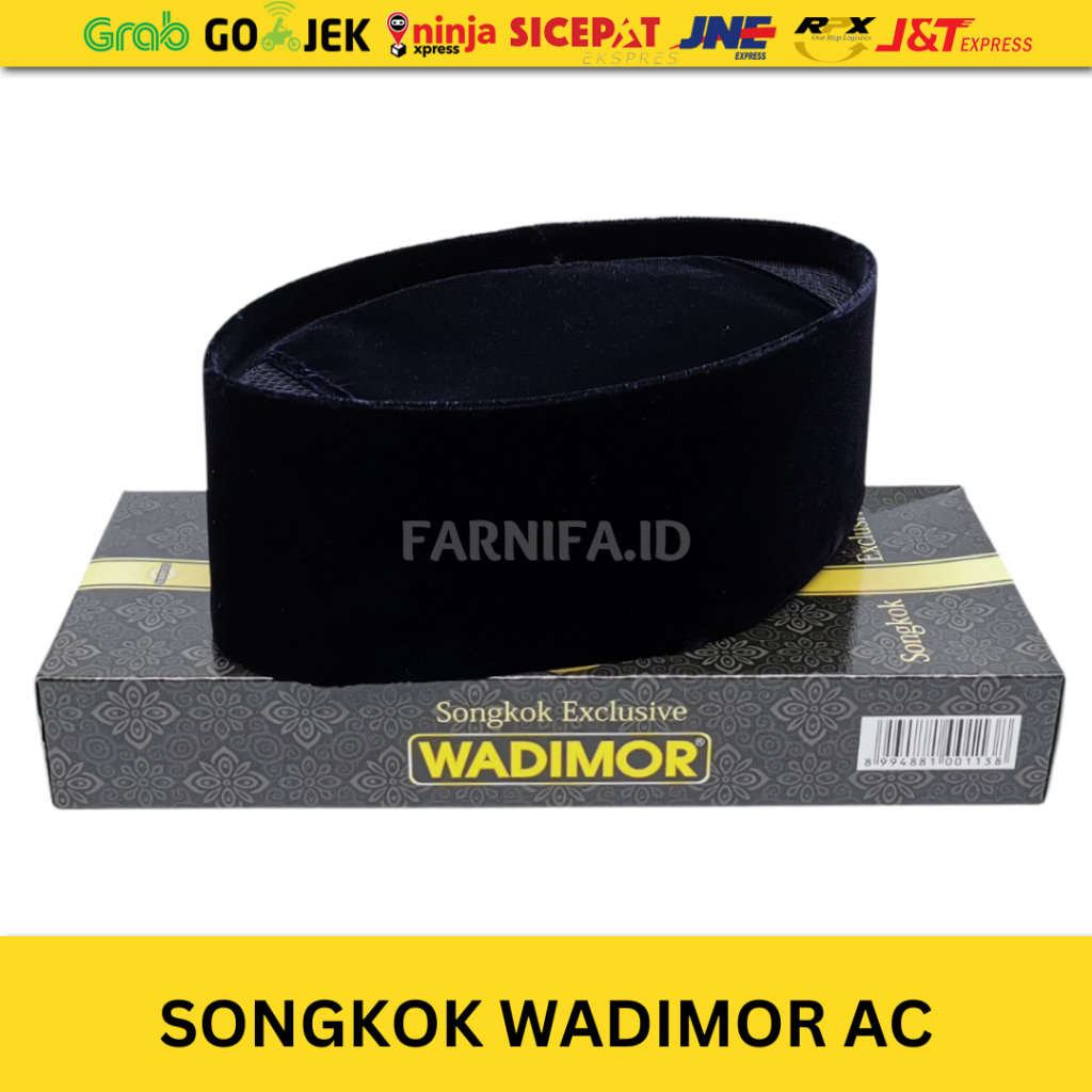 GROSIR (10 Pcs) Peci Songkok Kopiah Wadimor AC Hitam Polos Tinggi 7 8 9 10 Bahan Bludru Premium Original Termurah Berkualitas
