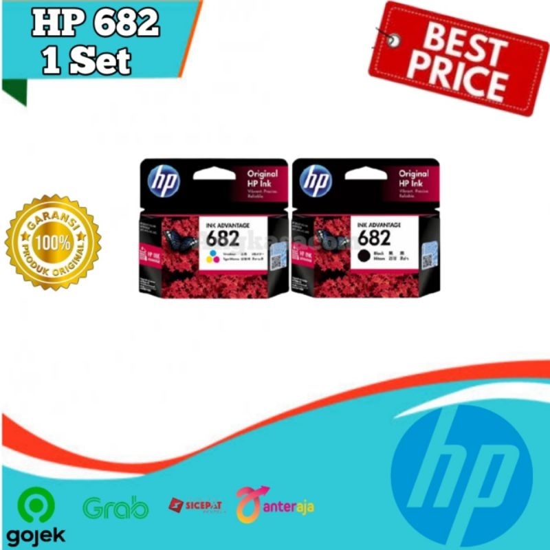 Jual Paket Tinta HP 682 Black + Color 1 Set Original Ink Advantage ...