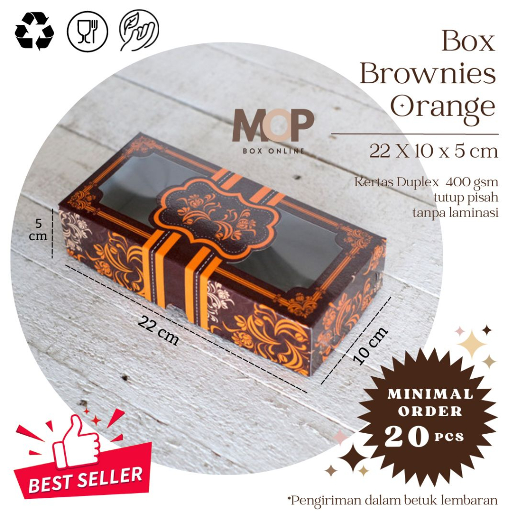 Jual Kotak BROWNIES Orange Medium 22x10x5 Box Brownis Shopee Indonesia