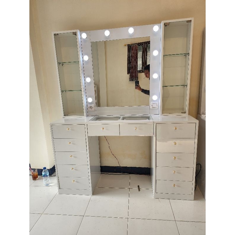 Jual Meja Rias Vanity Mirror Frameless Meja Rias Led Meja Rias Artis Shopee Indonesia