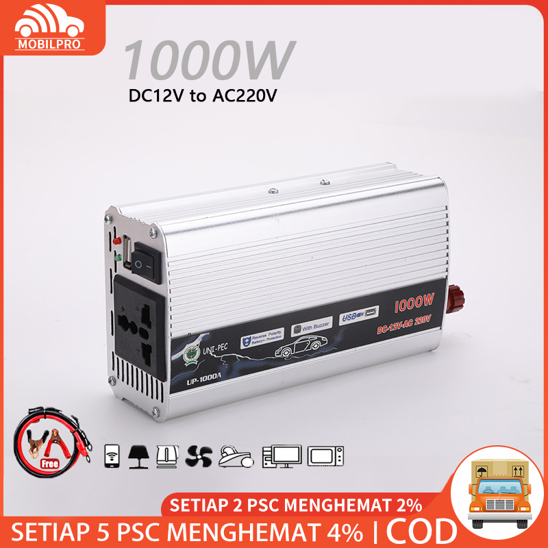Jual Power Inverter 500 watt 1000watt 1000w DC 12V/24V ke AC 220V