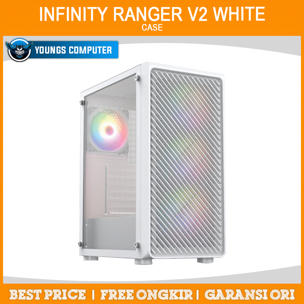Jual CASING INFINITY RANGER V2 WHITE ATX Temper Glass Mid Tower Gaming ...