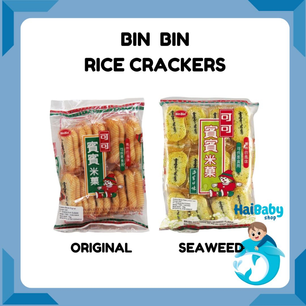 Jual BIN BIN Rice Crackers Original & Seaweed 75gr Shopee Indonesia