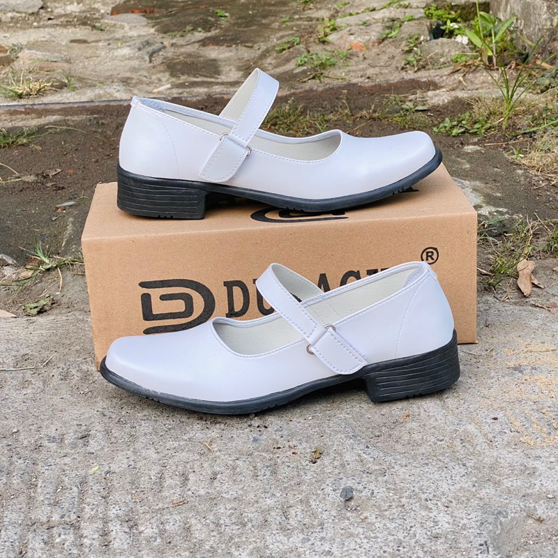 Jual DURACHY Sepatu Pantofel Wanita Putih Perawat Hak 3 Cm Size 37 - 41 ...