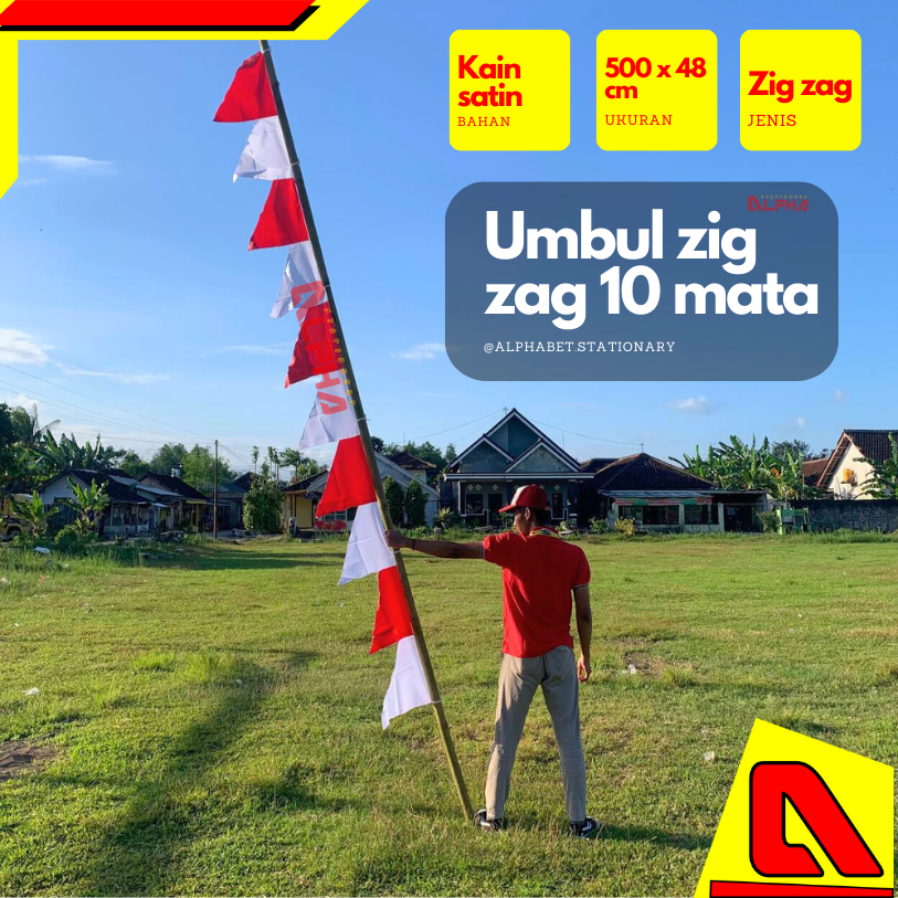 Jual Bendera Umbul Umbul Zig Zag 10 Mata Merah Putih Shopee Indonesia