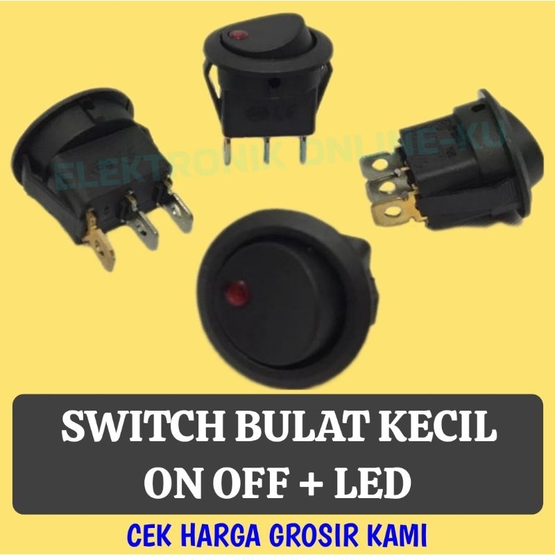 Jual SWITCH BULAT KECIL ON OFF + LED KCD105B | Shopee Indonesia