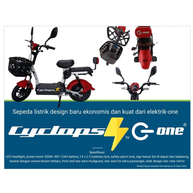 Jual Sepeda Listrik EBike Cyclops 500wat untuk Remaja dan Dewasa ...