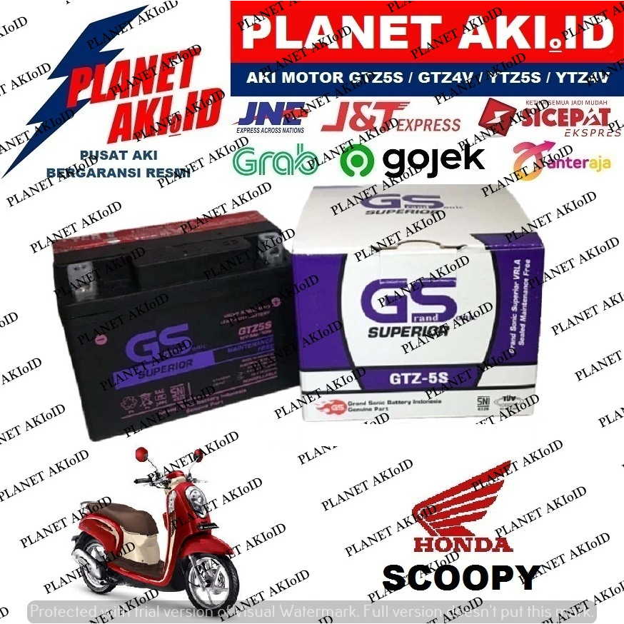 Jual Aki Motor Honda Scoopy Aki Kering Accu Kering MF GTZ5S | Shopee