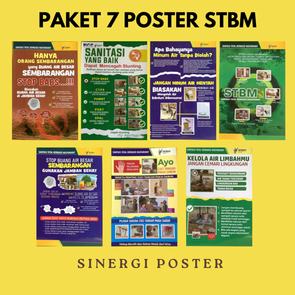 Jual Paket Poster STBM | Paket 7 Poster Sanitasi Total Berbasis ...