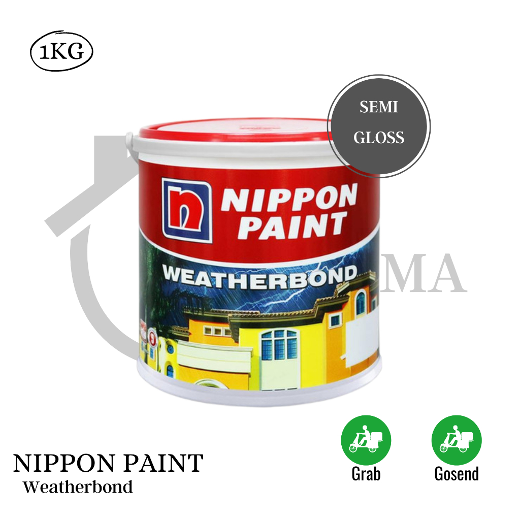 Jual CAT TEMBOK SEMI GLOSS NIPPON PAINT WEATHERBOND 1KG / WARNA OPLOS ...