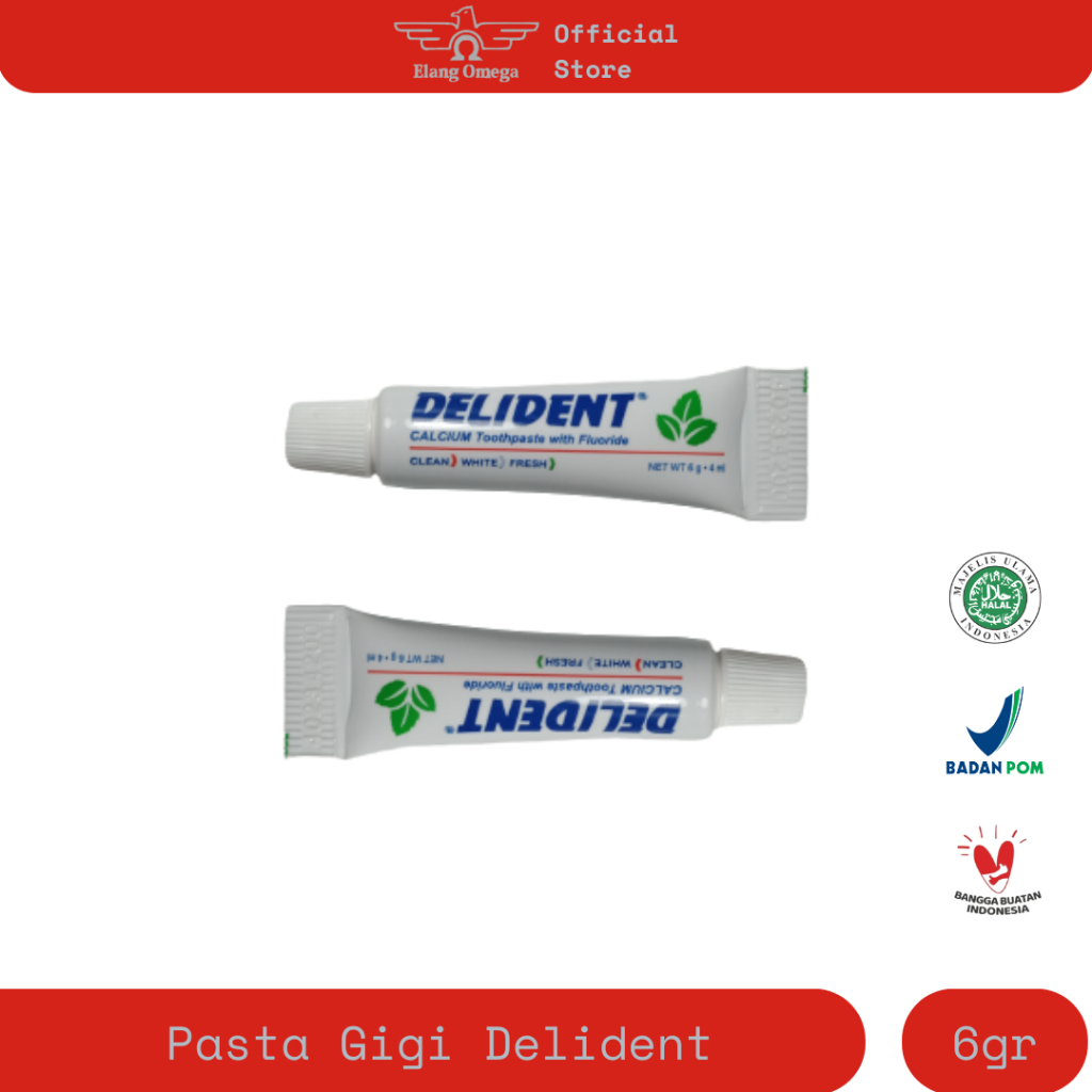 Jual [100 pcs] pasta gigi delident nett 6gr Calcium toothpaste with ...