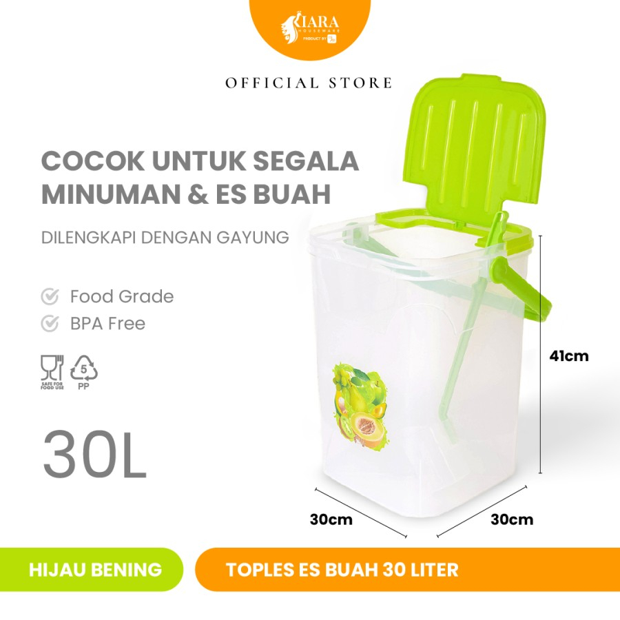 Jual Toples Es Buah 30 Liter Gayung Warna Bening Kiara CJP | Shopee ...