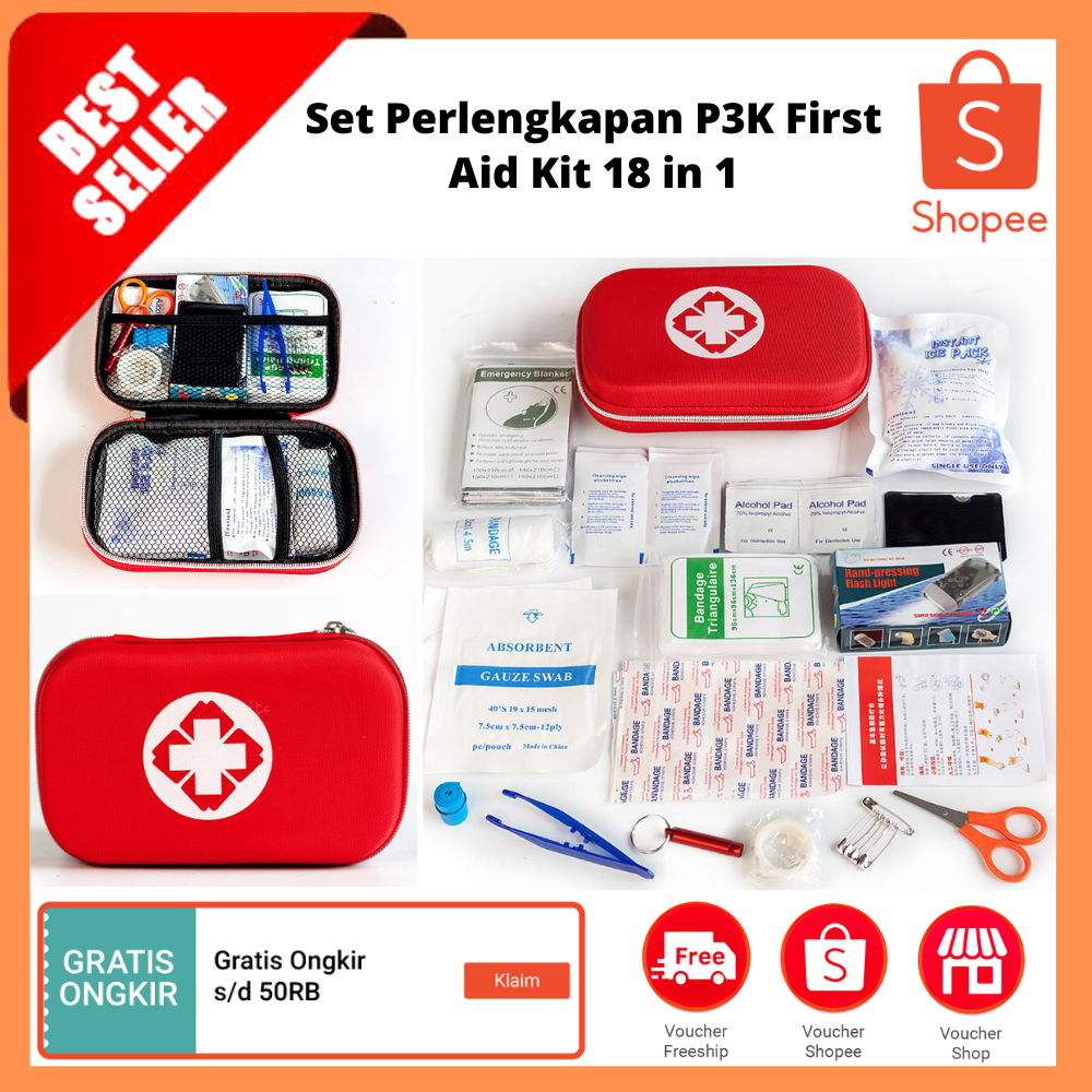 Jual Set Perlengkapan P3K First Aid Kit 18 In 1 / Kit Pertolongan ...