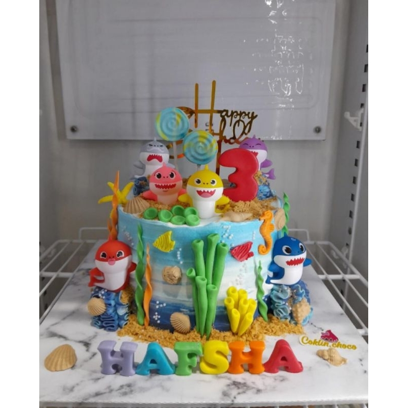 Jual KUE ULANG TAHUN BABY SHARK / KUE ULTAH BABY SHARK/ CAKE BIRTHDAY