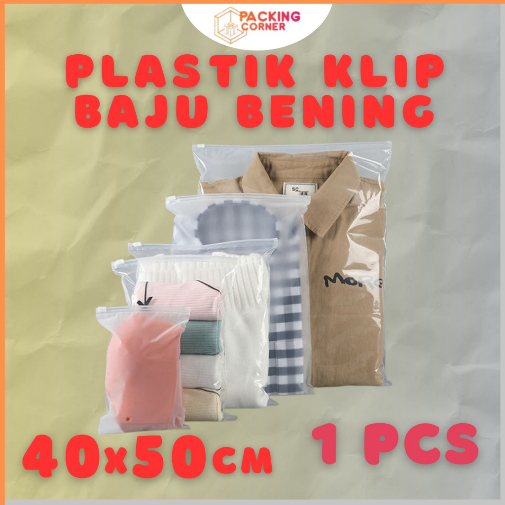 Jual Plastik Baju Klip Bening Kantong Zipper Ziplock Travel Bag Pouch ...