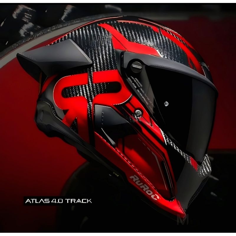 Jual HELM MOTOR RUROC ATLAS 4.0 TRACK INFERNO RED CARBON HELM MOTOR‼ ...