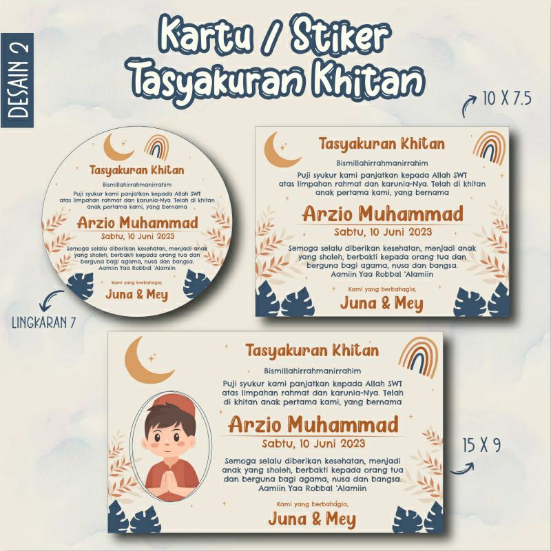 Jual Stiker / Kartu Label Syukuran Khitanan - Tasyakur Walimatul Khitan ...