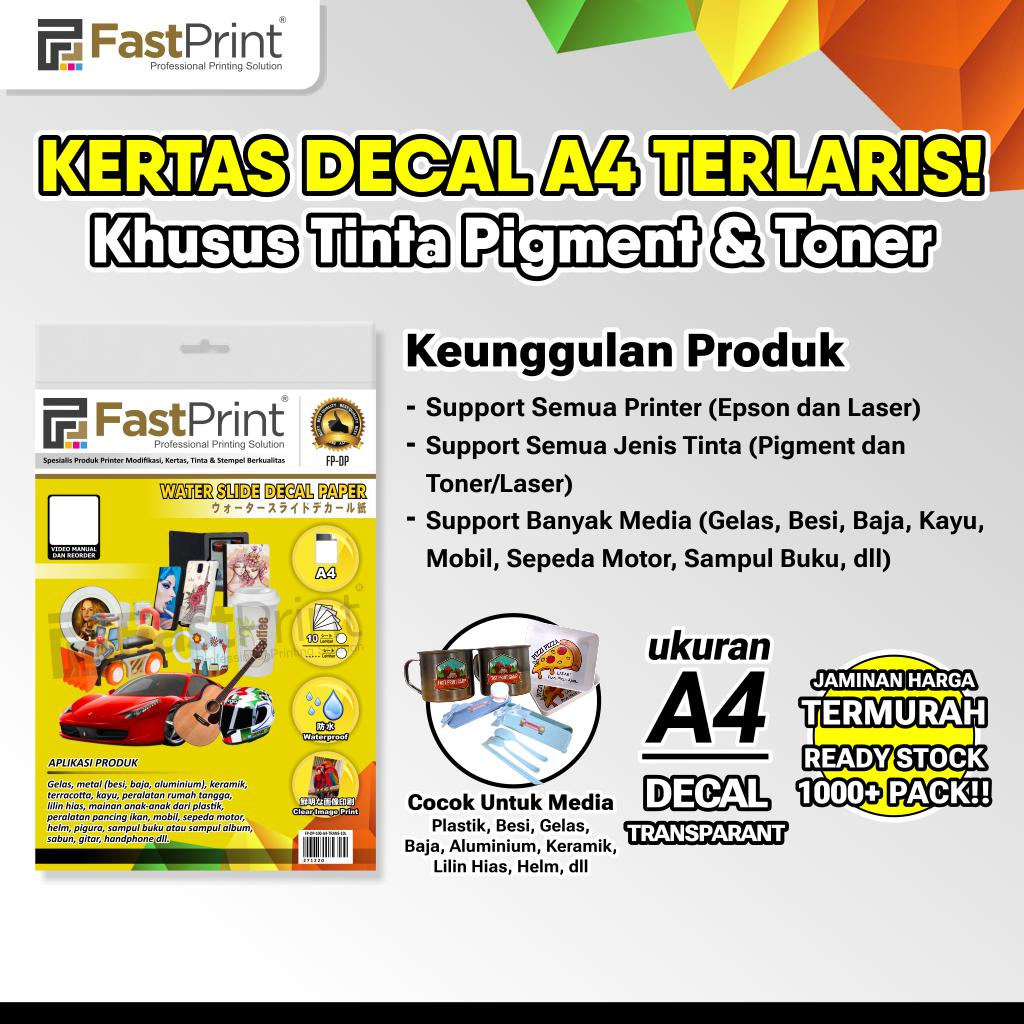 Jual Fast Print Kertas Water Slide Decal Transparant A4 100 Gram ...