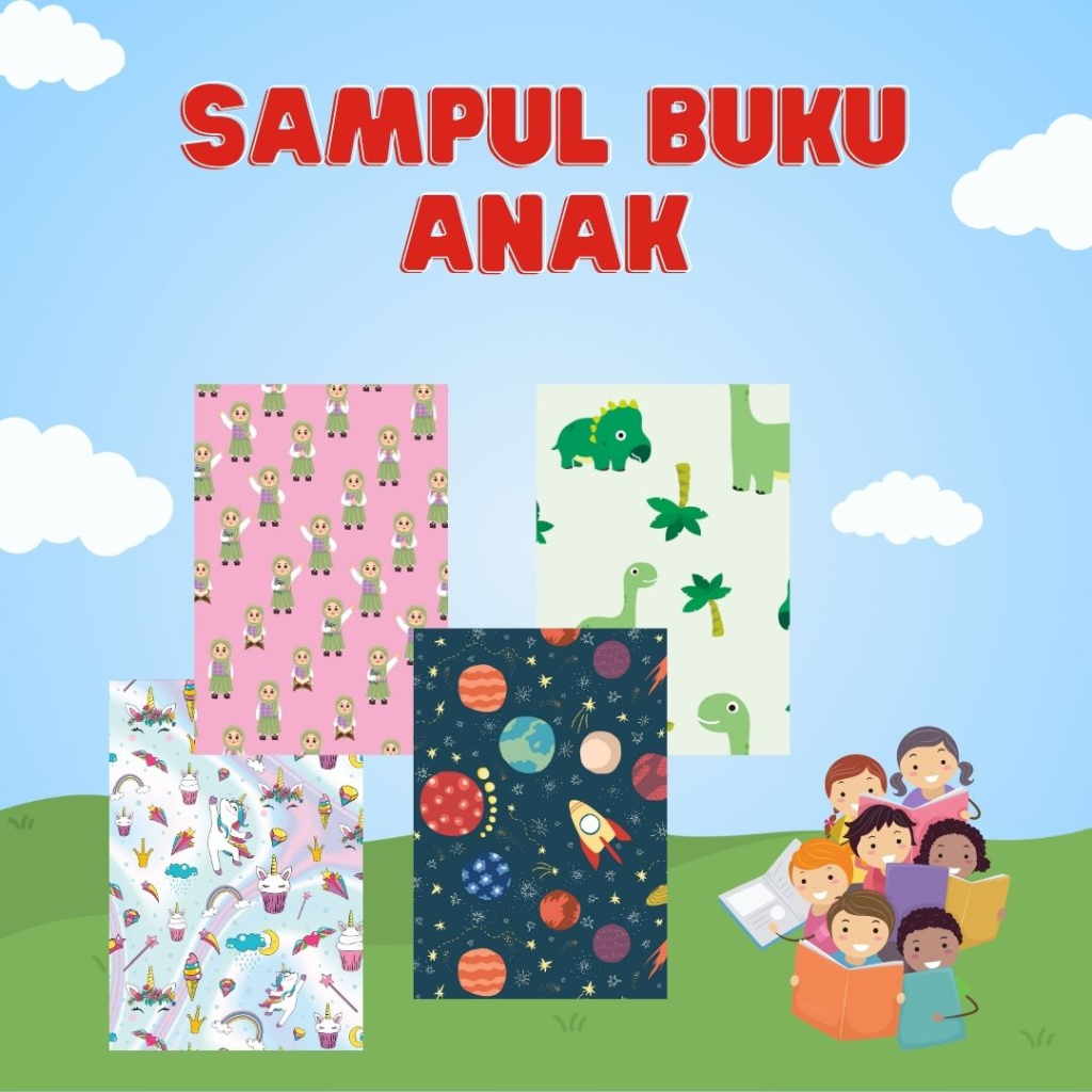 Jual Sampul Buku Anak - Sampul Buku Motif Lucu - Book Cover - Kertas ...