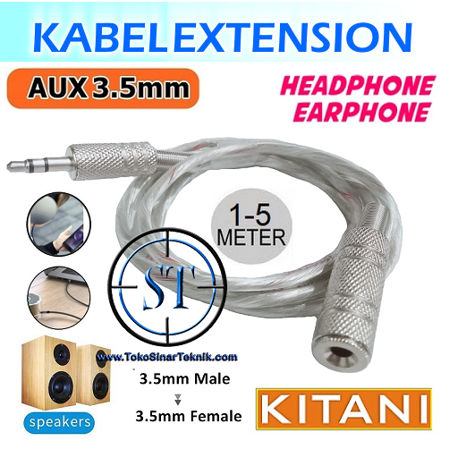 Jual Kabel Audio Aux Extension Mm Kitani Male To Female Line