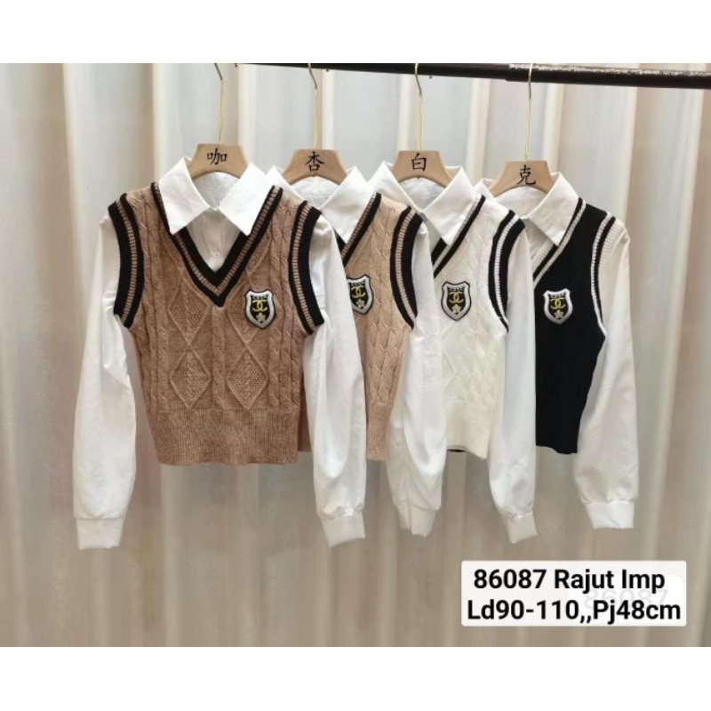 Jual NEW - 86087 - Atasan Kerah Rompi | Shopee Indonesia