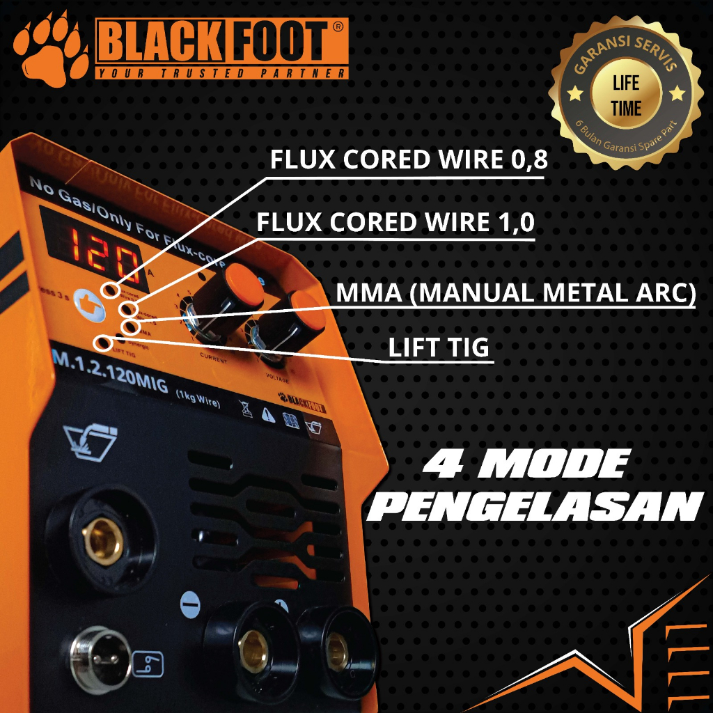 Jual Mesin Las Mini Mig Flux Core Blackfoot Trafo Mma Tanpa Co Welding Shopee Indonesia